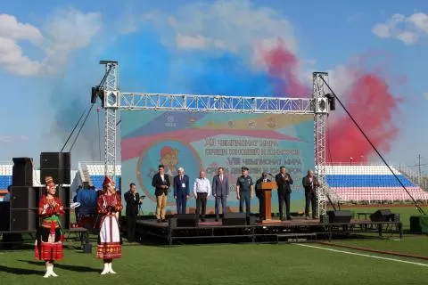 5 августа в г. Саранске (Республика Мордовия) состоялось торжественное открытие XII Чемпионата мира среди юношей и юниоров и VIII Чемпионата мира среди девушек и юниорок по пожарно-спасательному спорту